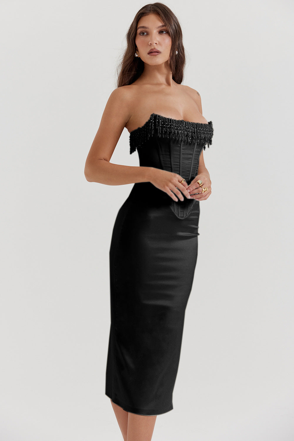 Sleeveless off-the-shoulder women's dress
